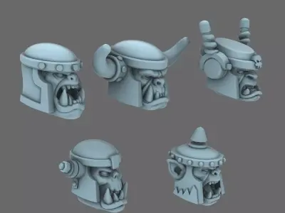 Space Orcs Lads Bucket Heads 3D print model