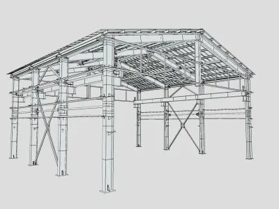 Hangar Low-poly 3D model