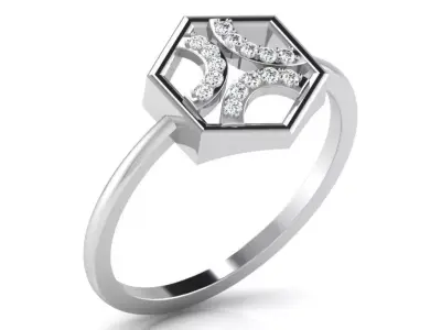 Diamond Ring For Women 3d Print Model 3D print model 55