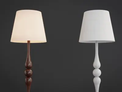 Lamps two wooden floor Low-poly 3D model