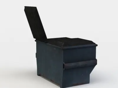 Dumpster trash can Low-poly 3D model