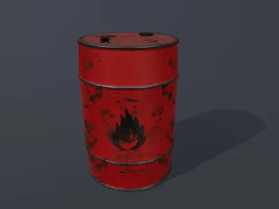 Barrel Set Low-poly 3D model