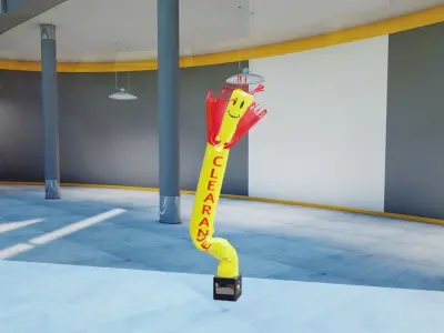 Skydancer air dancer wacky waving inflatable tube man animation 3D model