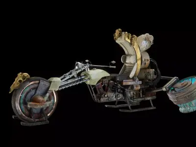 Turbo Mule Hover Motorcycle Low-poly 3D model
