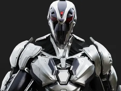 Sci-Fi Robotic Character Low-poly 3D model