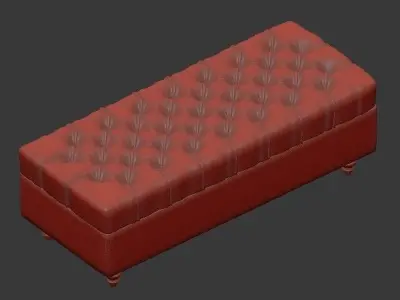 Linen Footstool ottomana 3D model