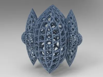 Alien prison spire grid 3D model