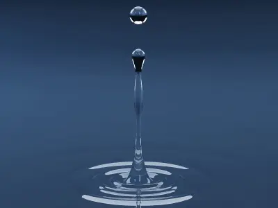 Splash water drop 15  3D model