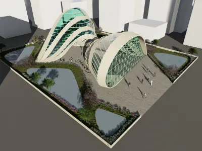 Double Curved Pavilion 3D model