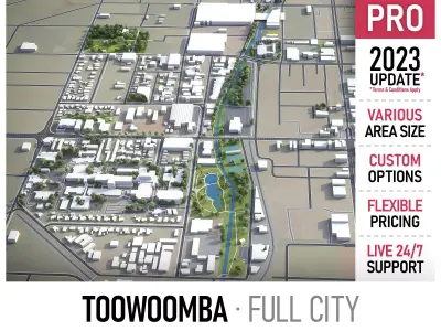 Toowoomba Low-poly 3D model