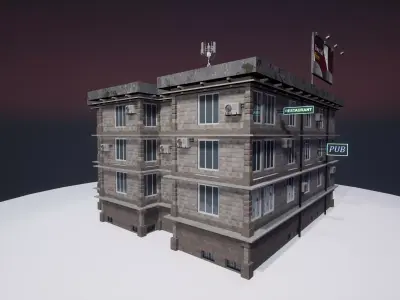 Procedural Apartment Low-poly 3D model