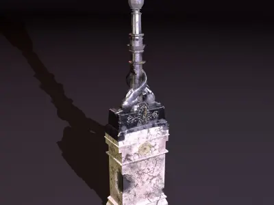 Dolphin Lamp Post Free 3D model