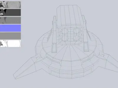 Scifi advance turret Low-poly 3D model get