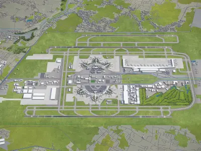 Jakarta Soekarno-Hatta International Airport - CGK Low-poly 3D model