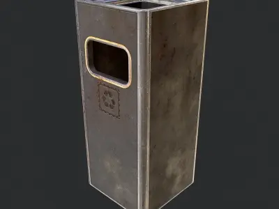 trash can - PBR Low-poly 3D model