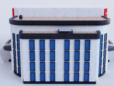 Modern hospital Building Polyclinic if you prefer Low-poly 3D model