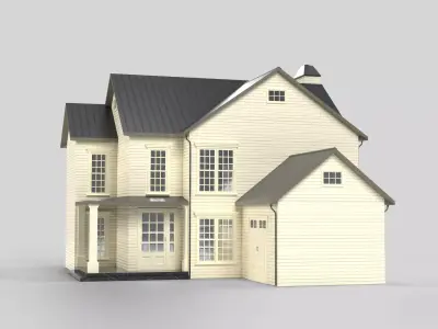 Cottage House Design 02T5 Low-poly 3D model