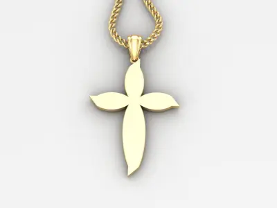 Light Gold 18K Cross Pendant 1CP058 3D print model