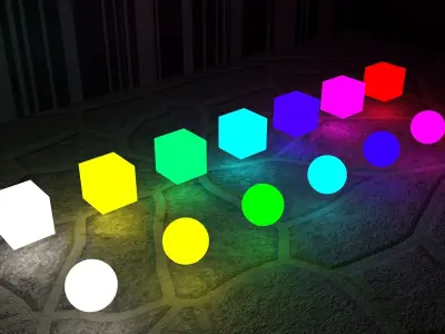 lighting different colored cubes Free 3D model