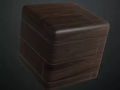 Modern Herringbone Dark Walnut Wood Parquet PBR Seamless Texture