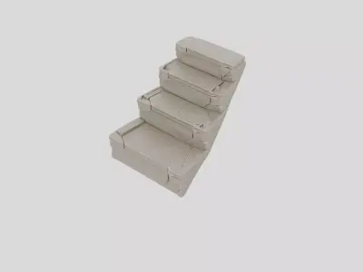 Fantasy Stone Dungeon Stair Block for 3D print Low-poly 3D model