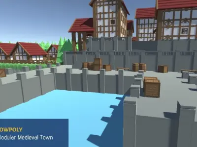 LOWPOLY - Medieval Town  3D model