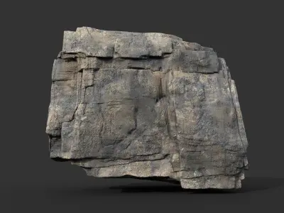 Realistic Blocky Rock 08 250612 Low-poly 3D model