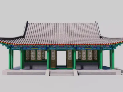 Asia China Ancient Architecture Low-poly 3D model