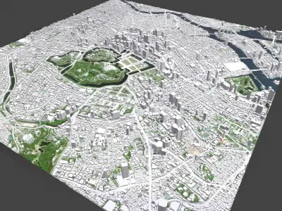 Cityscape Tokyo Japan fragment city 3D model