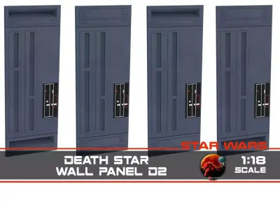 Death Star Wall Panel - D2 - 1-18 scale - Kenner-Hasbro 3D print model