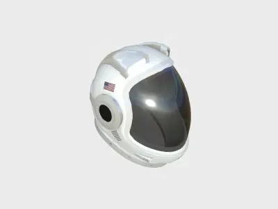 Astronaut Helmet B08 USA - Character Design Fashion Low-poly 3D model