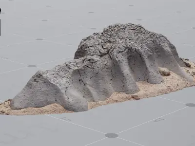 3x BEACH ROCKS scanned assets high quality 8K textures 3D model