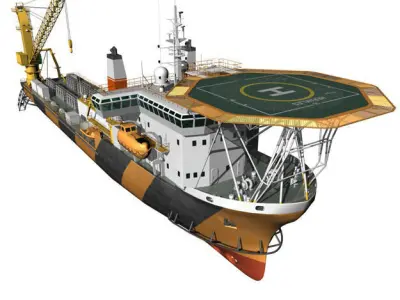 Pipe laying ship 3D model