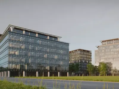 Glass Office Buildings - Modern Business Center 3D model