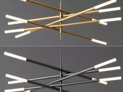 Rousseau Articulating LED Chandelier 3D model