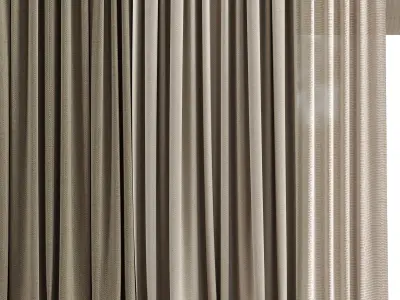 Curtain For interior N091 Low-poly 3D model