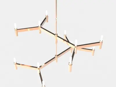 Chandelier-crossing stick shape 3D model