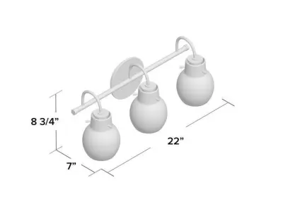 Halleck 3 - Light Dimmable Earth Black Vanity Light 3D model