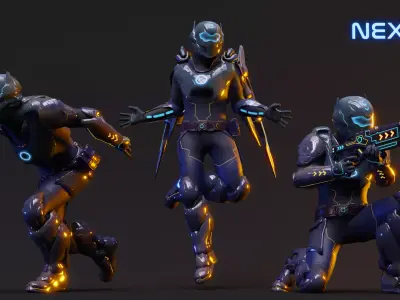 Nexus - Low Poly Sci-fi Character Low-poly 3D model