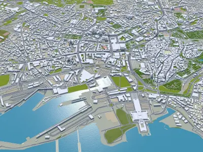 Tallin Estonia 70km Low-poly 3D model