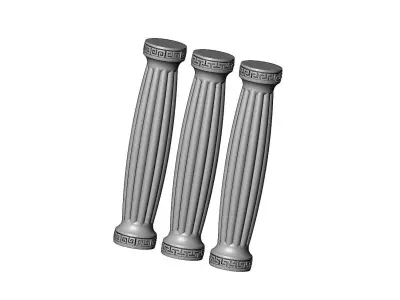 Ribbed rounded greek key model making miniature pillar columns 3D print model