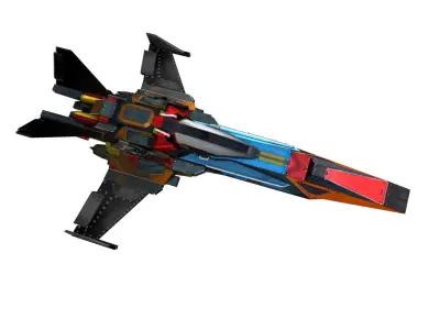 Sci Fi ship W-A-13 Low-poly 3D model