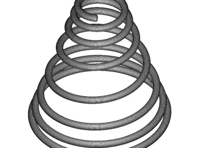 Plastic Conical Spring Toy 3D model