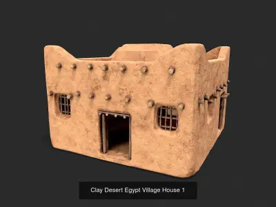 Clay Desert Egypt Village House Collection 3D Model Pack