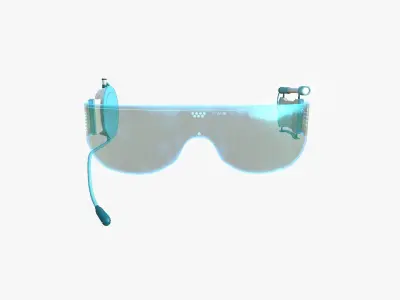 SciFi Glasses D01 Blue - Character Design Fashion Low-poly 3D model