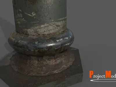 Old Lamp Post Version 002 Low-poly 3D model