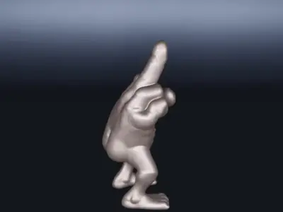 Middle Finger with Legs 3D Model  Humorous and Bold Figurine  Free 3D print model