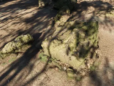 Mossy Forest Rocks Pack 3D model