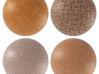 Parquet - Laminate - Wooden floor 4 in 1 3D model 35
