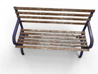 Very Old Street Bench Terror Low-poly 3D model